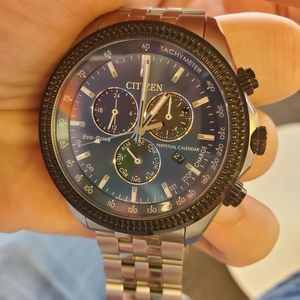 Citizen Eco-Drive Chronograph Blue Dial Sta